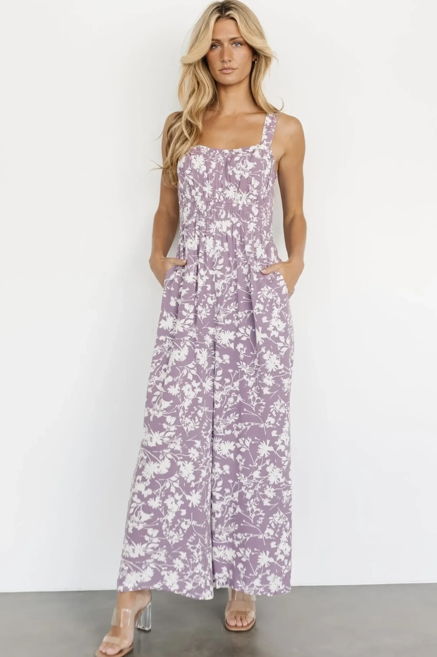 Baltic Born JUMPSUITS + ROMPERS|Palisades Tank Jumpsuit | Lavender Print