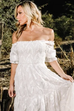 Baltic Born bump friendly|WINTER ESSENTIALS|Paloma Smocked Feather Maxi Dress | Off White
