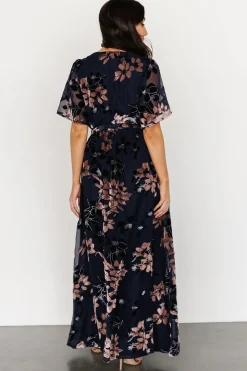 Baltic Born maxi dresses|WEDDING SUITE|Parisian Velvet Maxi Dress | Blue + Blush Floral