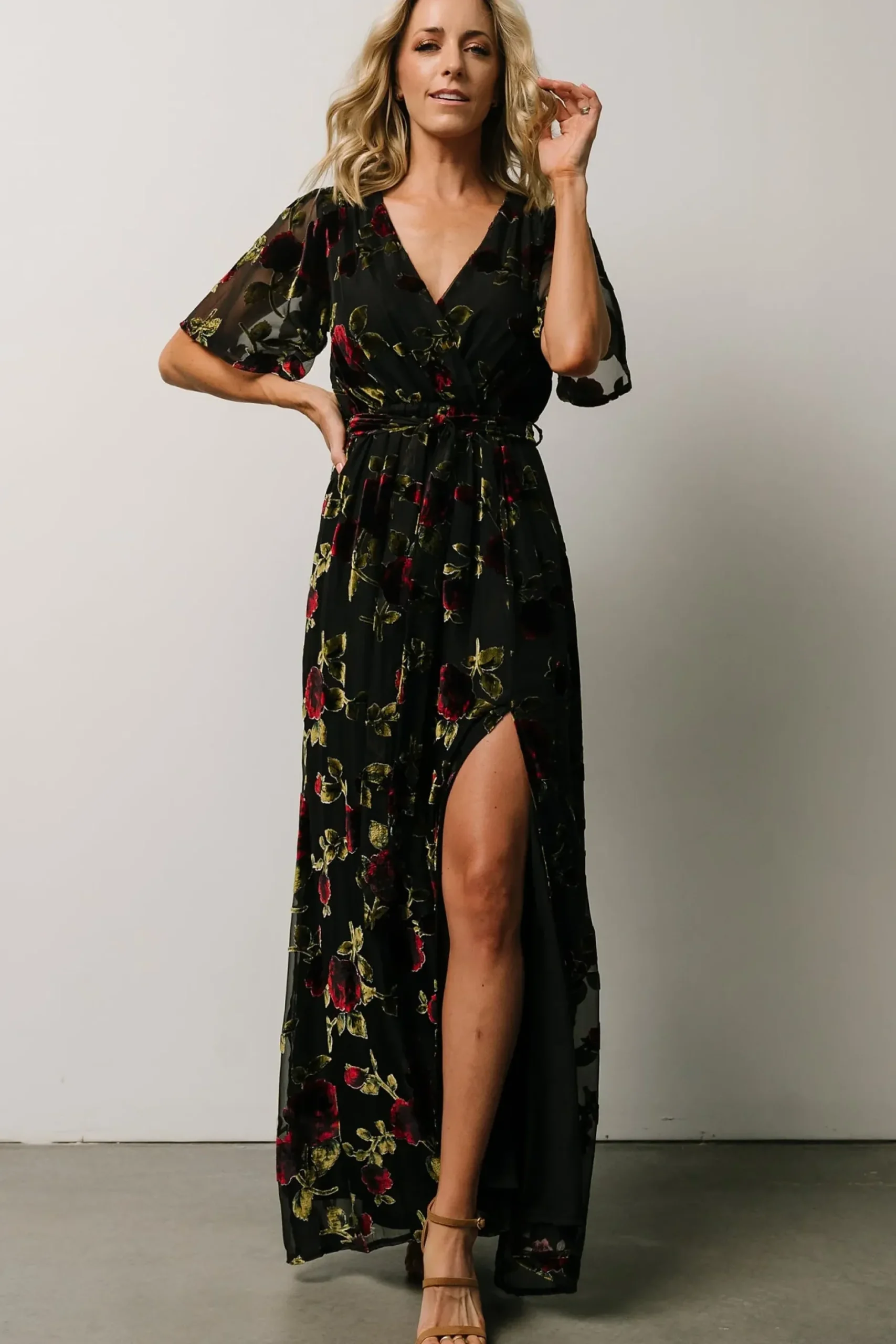 Baltic Born maxi dresses|WEDDING SUITE|Parisian Velvet Maxi Dress | Blush Rose Floral