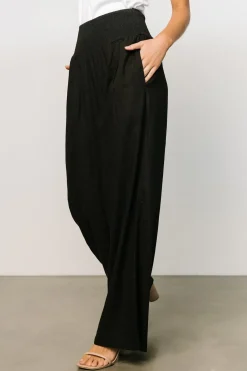 Baltic Born BOTTOMS|pants|Parvati Smocked Waist Pants | Black
