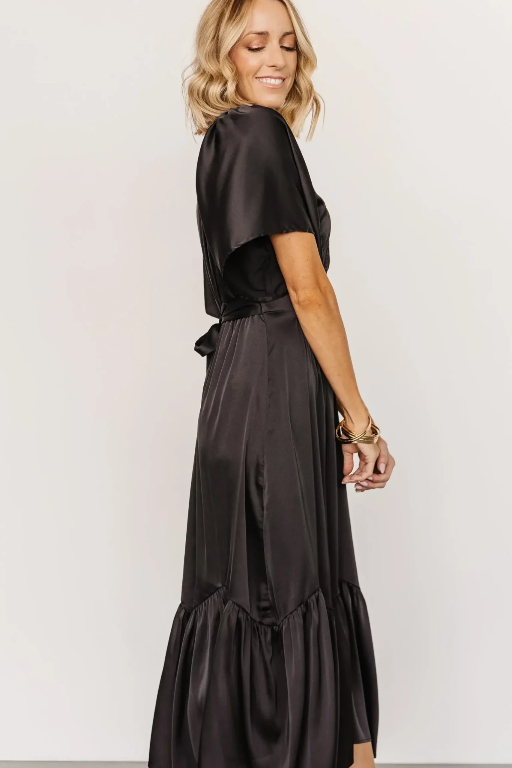 Baltic Born WINTER ESSENTIALS|Pasadena Satin Dress | Black