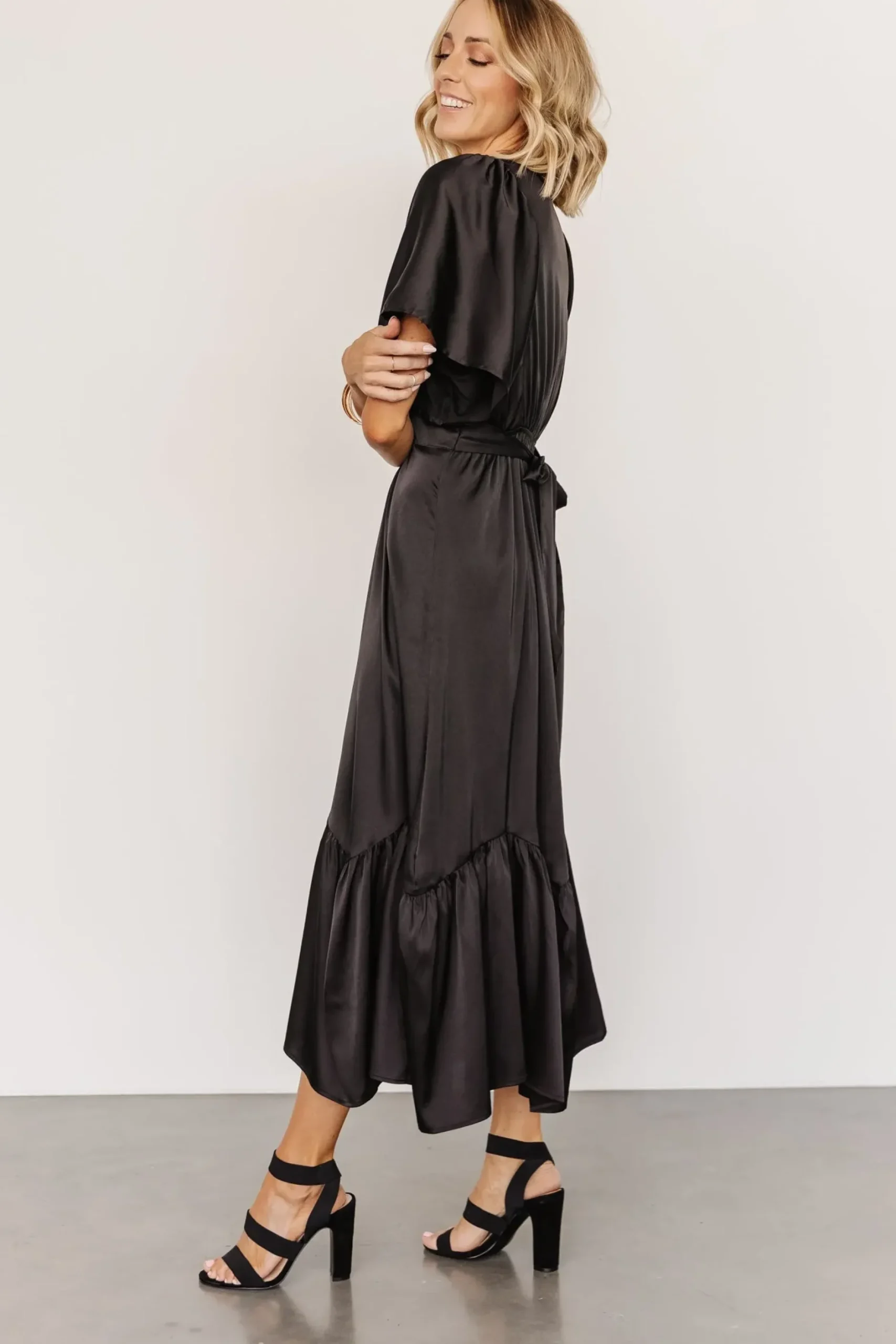 Baltic Born WINTER ESSENTIALS|Pasadena Satin Dress | Black
