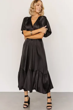 Baltic Born WINTER ESSENTIALS|Pasadena Satin Dress | Black