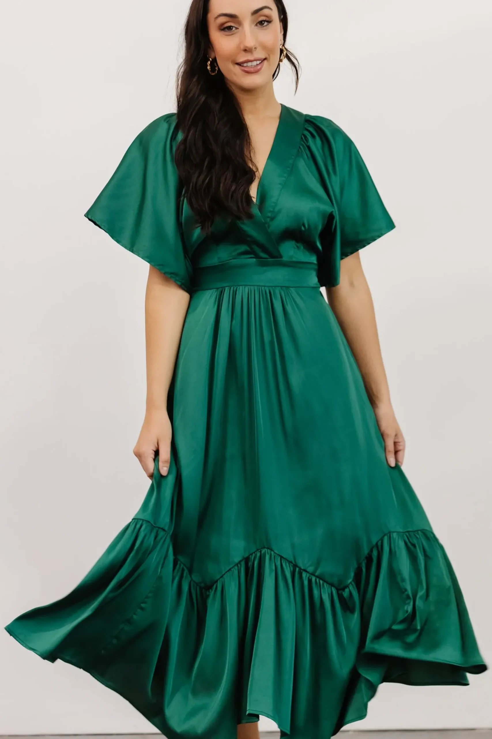 Baltic Born WINTER ESSENTIALS|Pasadena Satin Dress | Green