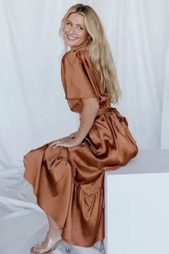 Baltic Born WINTER ESSENTIALS|Pasadena Satin Dress | Green