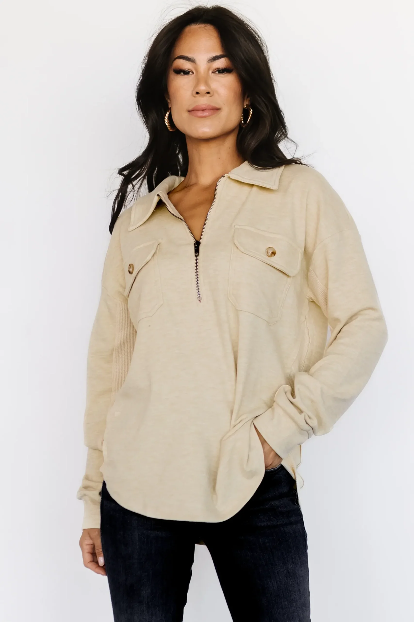 Baltic Born sweaters|outerwear|Patrick Half Zip Pullover | Honey