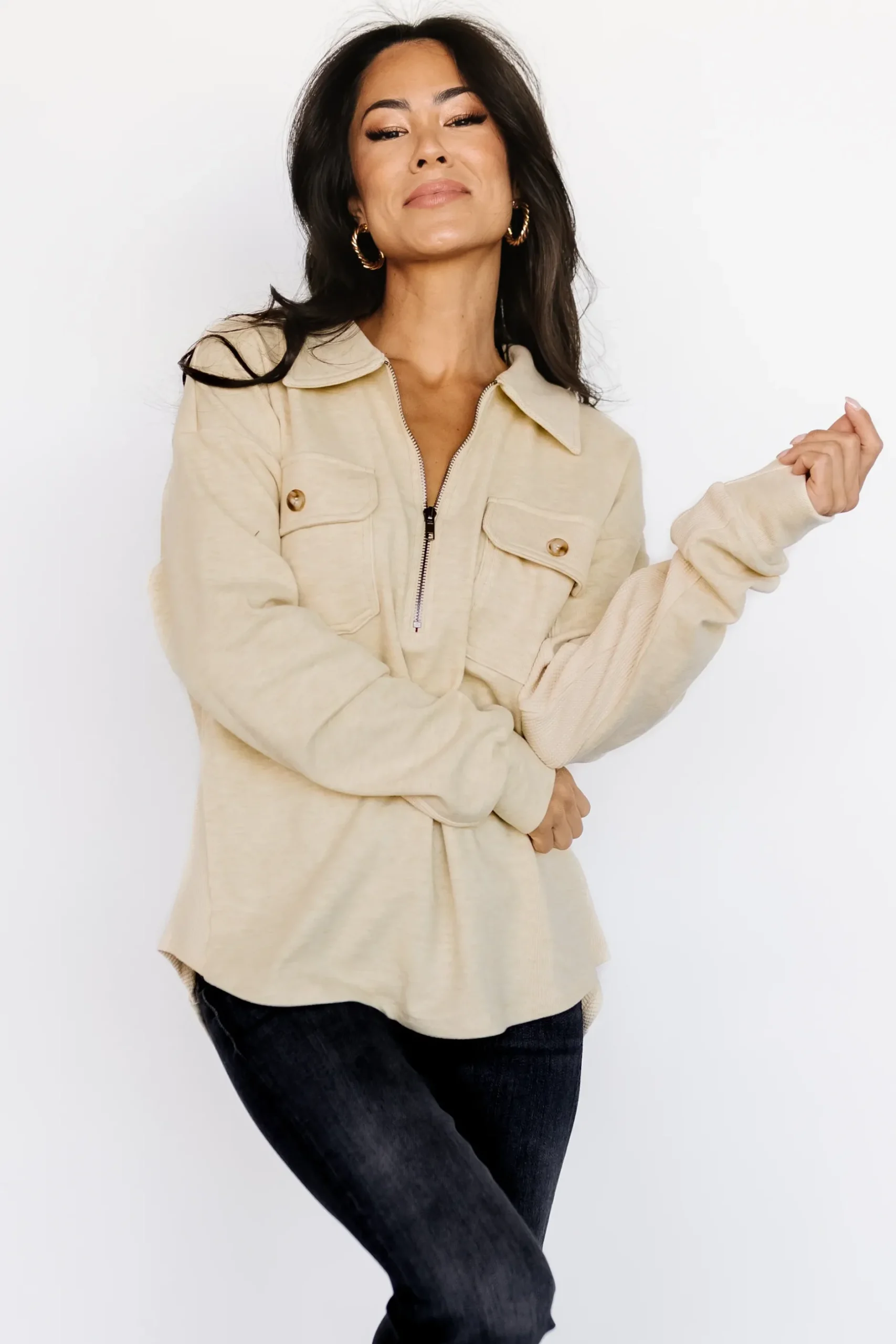 Baltic Born sweaters|outerwear|Patrick Half Zip Pullover | Honey