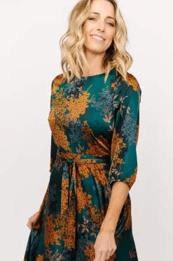 Baltic Born bump friendly|EXTENDED SIZING|Paula Satin Maxi Dress | Jade Multi