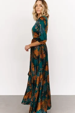 Baltic Born bump friendly|EXTENDED SIZING|Paula Satin Maxi Dress | Jade Multi