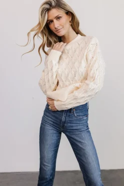 Baltic Born COMING SOON|Perle Eyelet Scallop Sweater | Cream