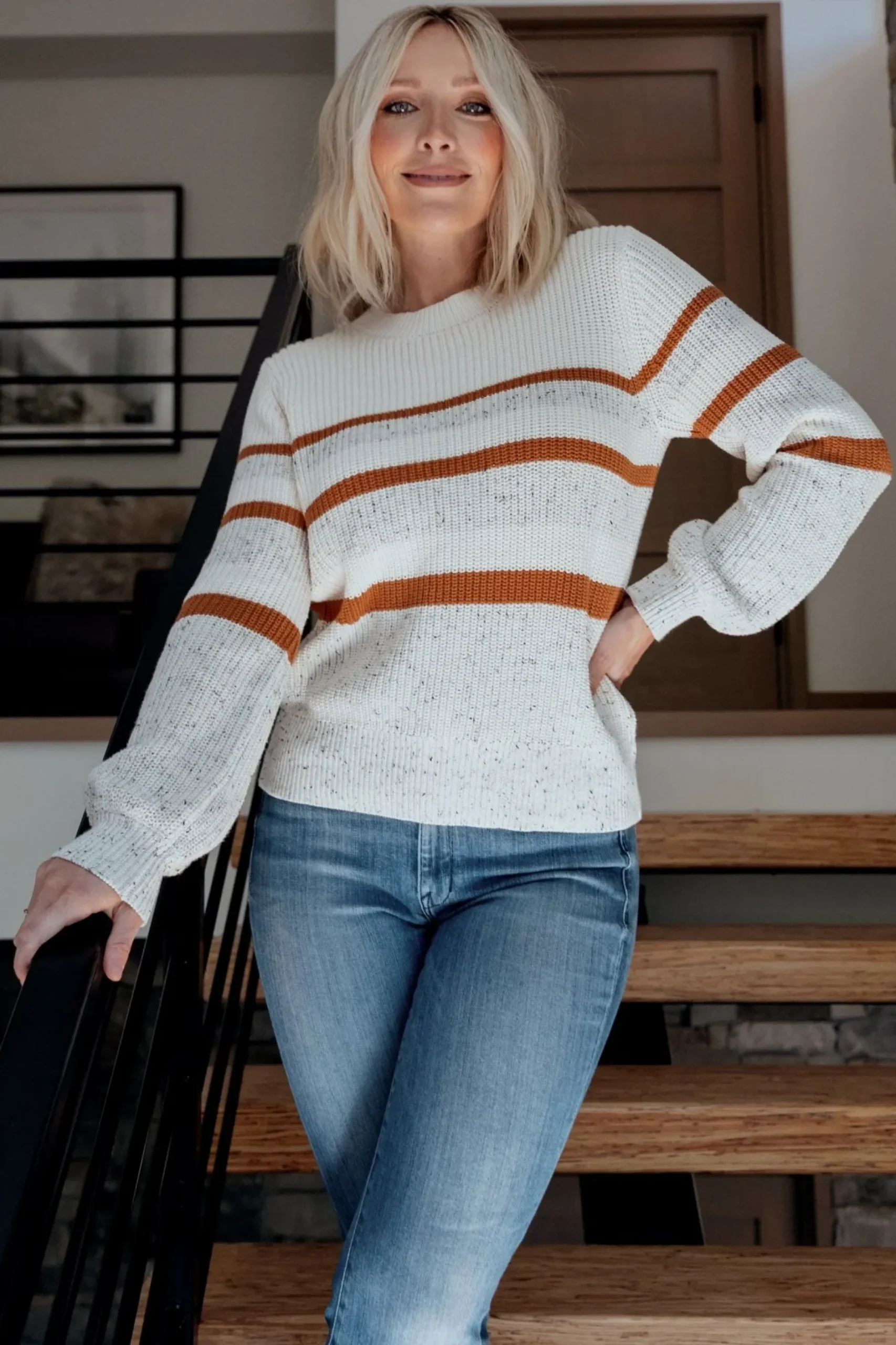 Baltic Born sweaters|WINTER ESSENTIALS|Peyton Striped Sweater | Cream + Camel