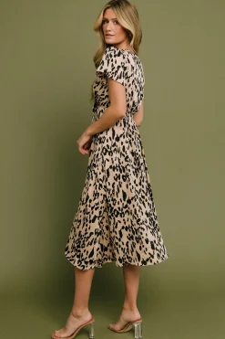 Baltic Born SALE|Poppy Satin Midi Dress | Animal Print
