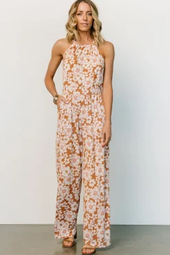 Baltic Born JUMPSUITS + ROMPERS|Porto Tie Jumpsuit | Camel Floral