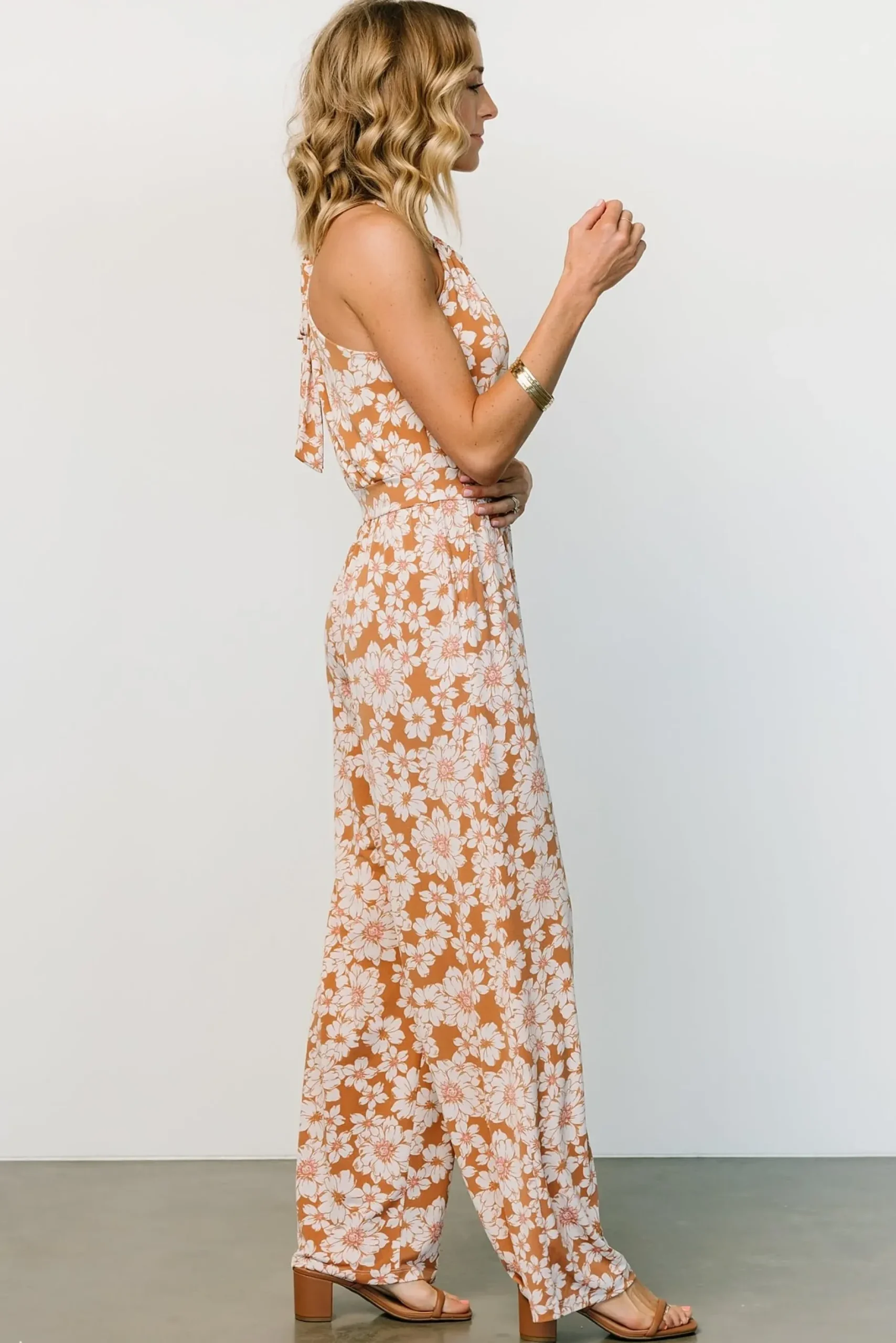 Baltic Born JUMPSUITS + ROMPERS|Porto Tie Jumpsuit | Camel Floral