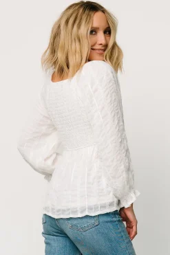 Baltic Born blouses + shirts|Priscilla Embroidered Top | Ivory
