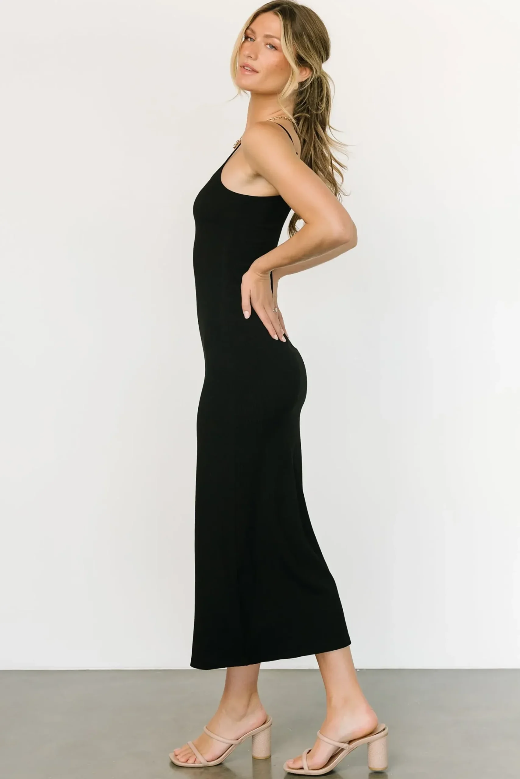 Baltic Born midi dresses|Ramsey Bodycon Tank Dress | Black
