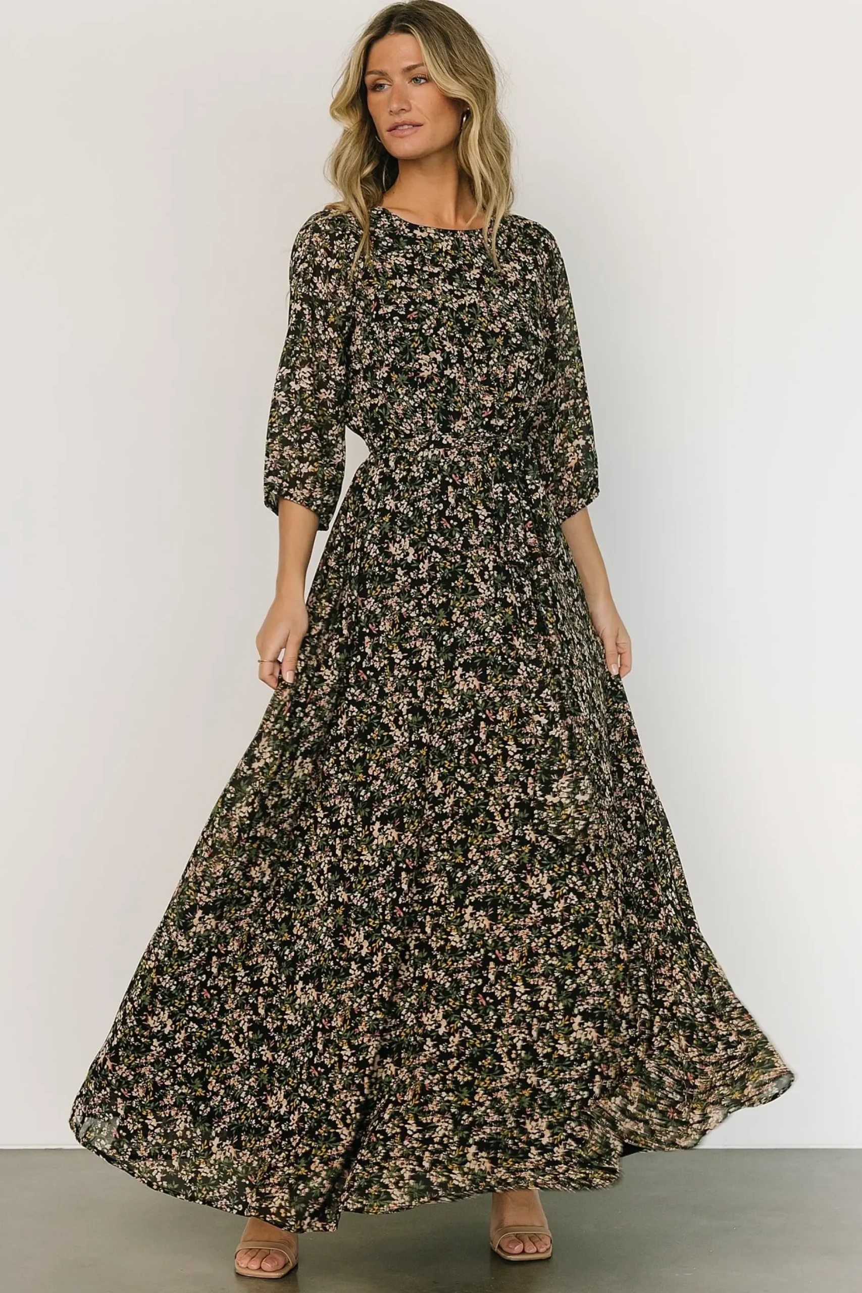 Baltic Born DRESSES|maxi dresses|Rebecca Maxi Dress | Black Floral