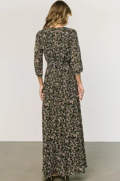 Baltic Born DRESSES|maxi dresses|Rebecca Maxi Dress | Black Floral