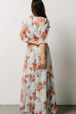 Baltic Born DRESSES|maxi dresses|Rebecca Maxi Dress | Blue + Coral Blossom