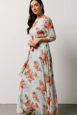 Baltic Born DRESSES|maxi dresses|Rebecca Maxi Dress | Blue + Coral Blossom