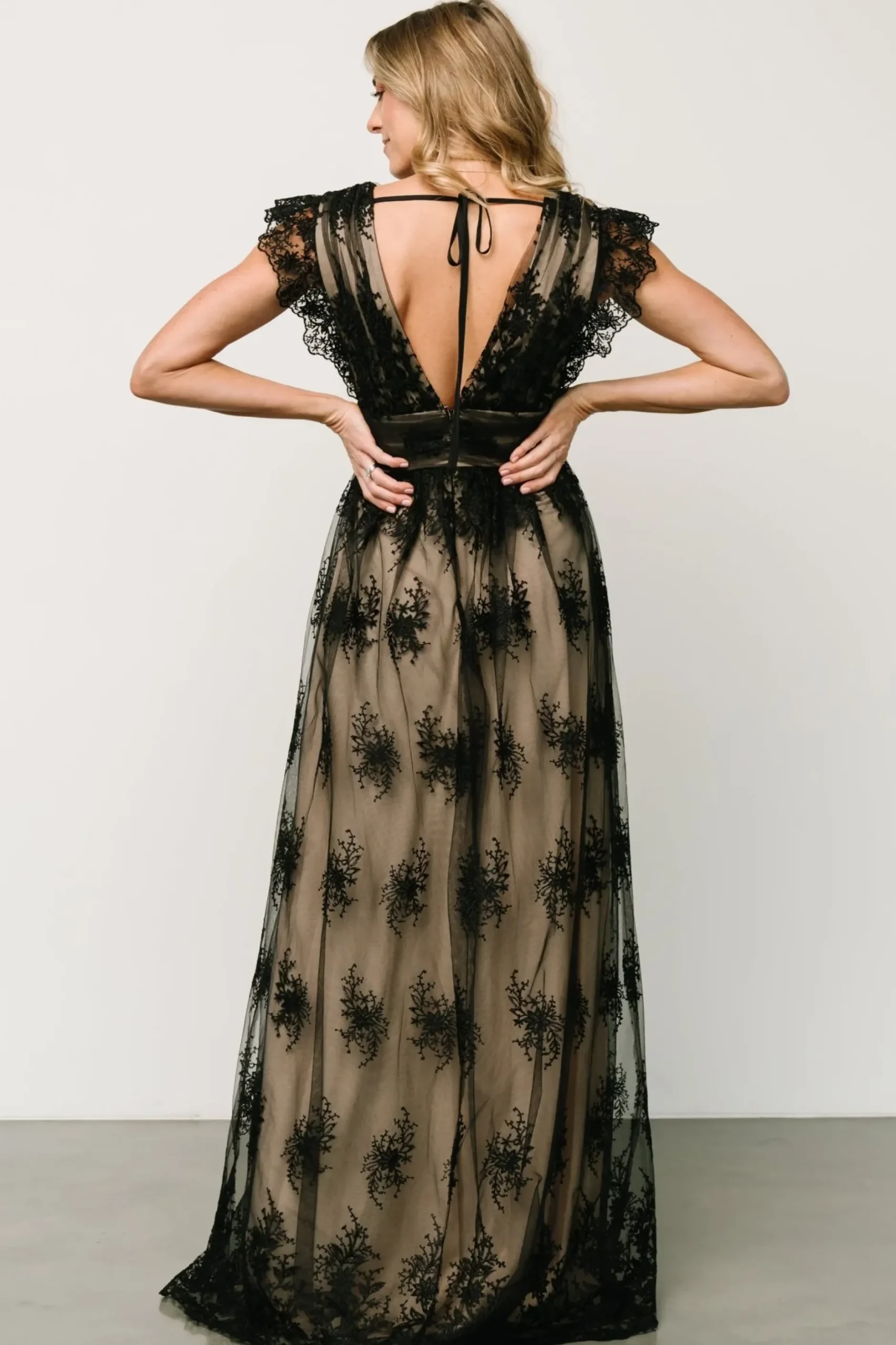 Baltic Born tulle styles|Rhea Tulle Maxi Dress | Black + Nude