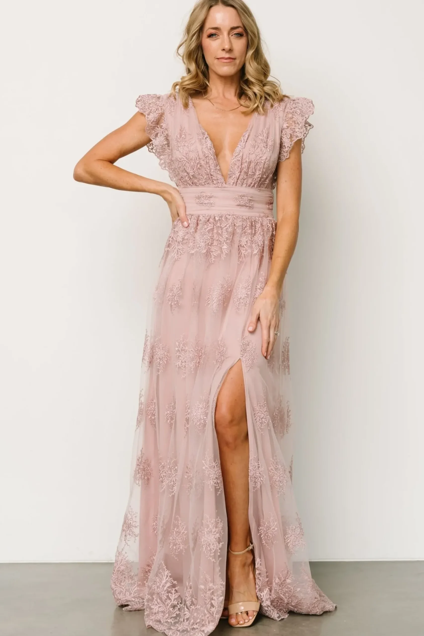 Baltic Born tulle styles|Rhea Tulle Maxi Dress | Dusty Rose