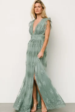 Baltic Born tulle styles|Rhea Tulle Maxi Dress | Eucalyptus