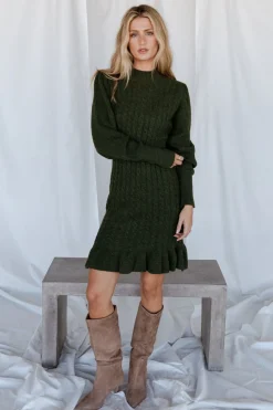 Baltic Born sweaters|Rhonda Sweater Dress | Deep Olive