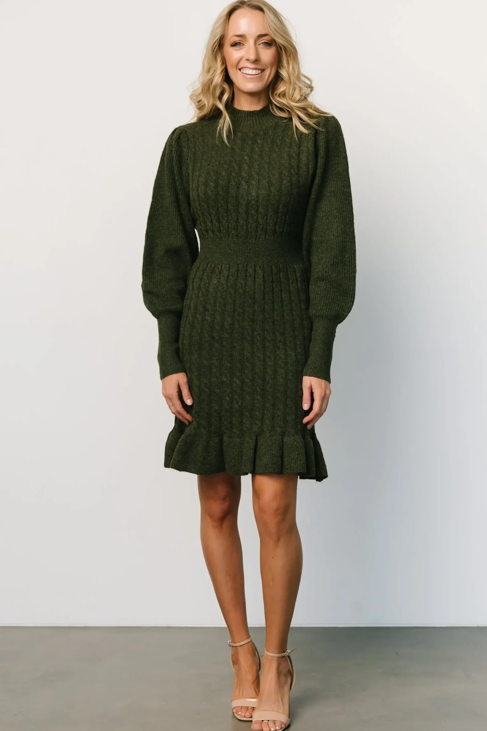 Baltic Born sweaters|Rhonda Sweater Dress | Deep Olive