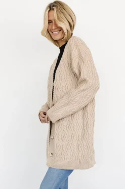Baltic Born cardigans|Richey Cable Knit Cardigan | Taupe