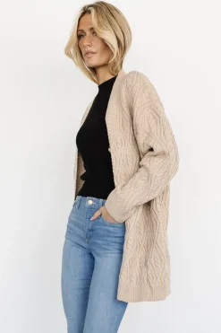 Baltic Born cardigans|Richey Cable Knit Cardigan | Taupe
