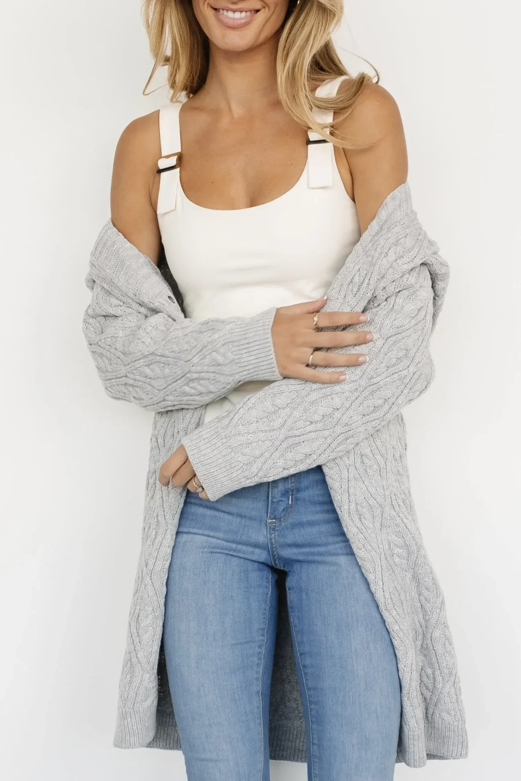 Baltic Born cardigans|Richey Cable Knit Cardigan | Gray