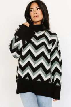 Baltic Born WINTER ESSENTIALS|Ricks Sweater | Black + Green Multi
