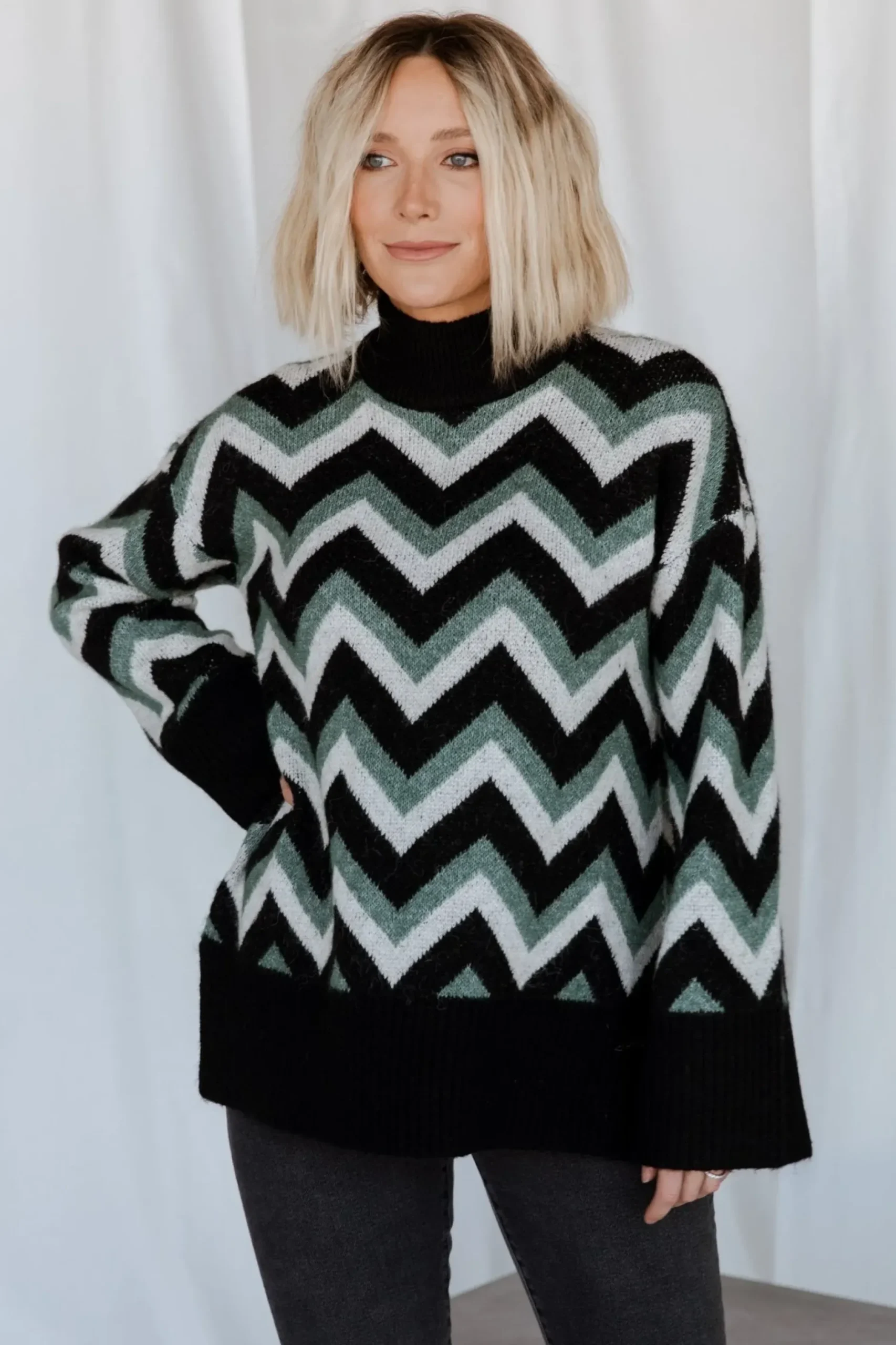 Baltic Born WINTER ESSENTIALS|Ricks Sweater | Black + Green Multi