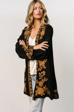 Baltic Born EXTENDED SIZING|Rigby Kimono | Black + Camel