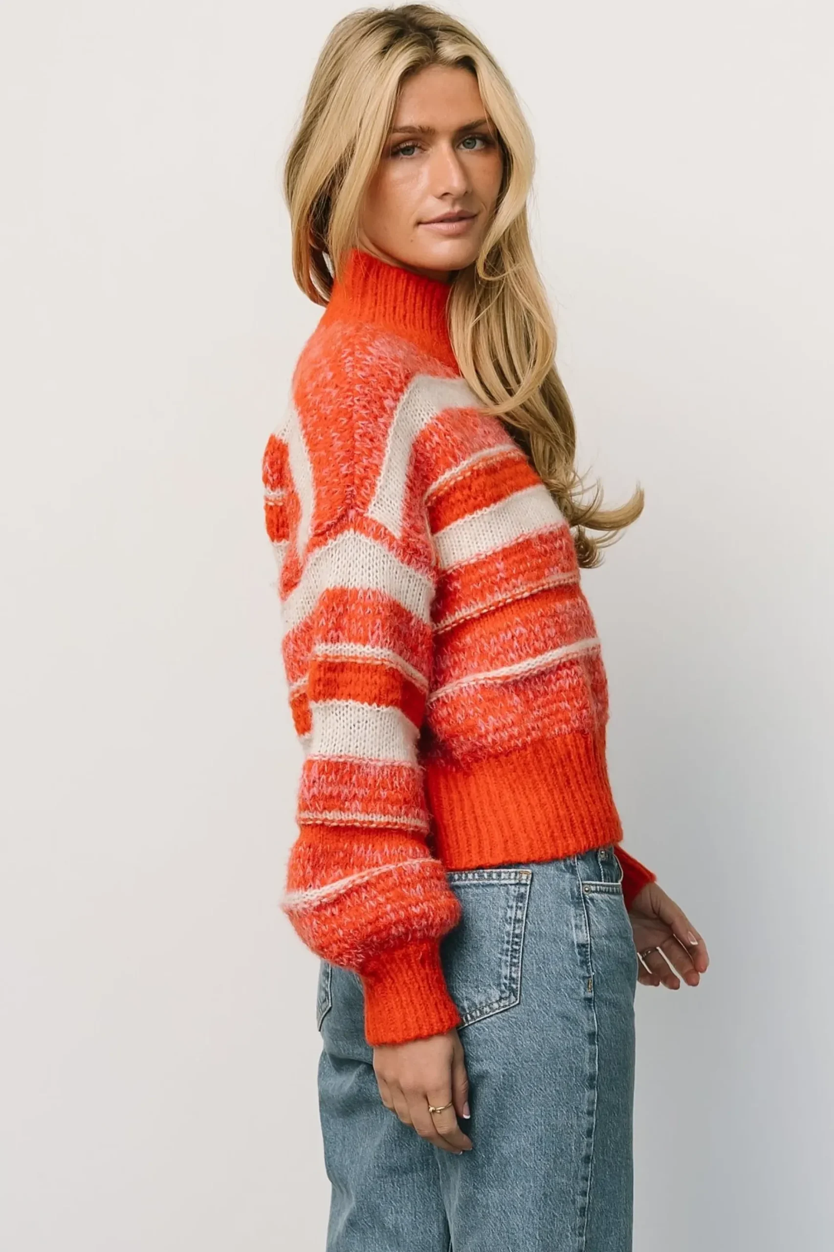 Baltic Born WINTER ESSENTIALS|Robin Striped Knit Sweater | Orange Multi