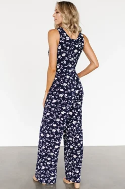 Baltic Born JUMPSUITS + ROMPERS|Rudie Sleeveless Jumpsuit | Dark Blue Floral