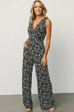 Baltic Born JUMPSUITS + ROMPERS|Rudie Sleeveless Jumpsuit | Black + White Floral