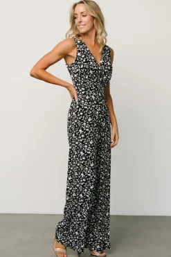 Baltic Born JUMPSUITS + ROMPERS|Rudie Sleeveless Jumpsuit | Black + White Floral