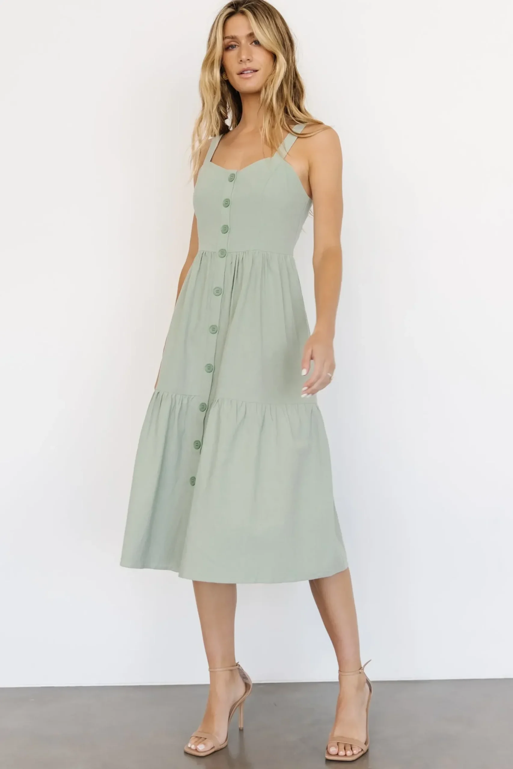 Baltic Born midi dresses|Sammy Tank Midi Dress | Sage