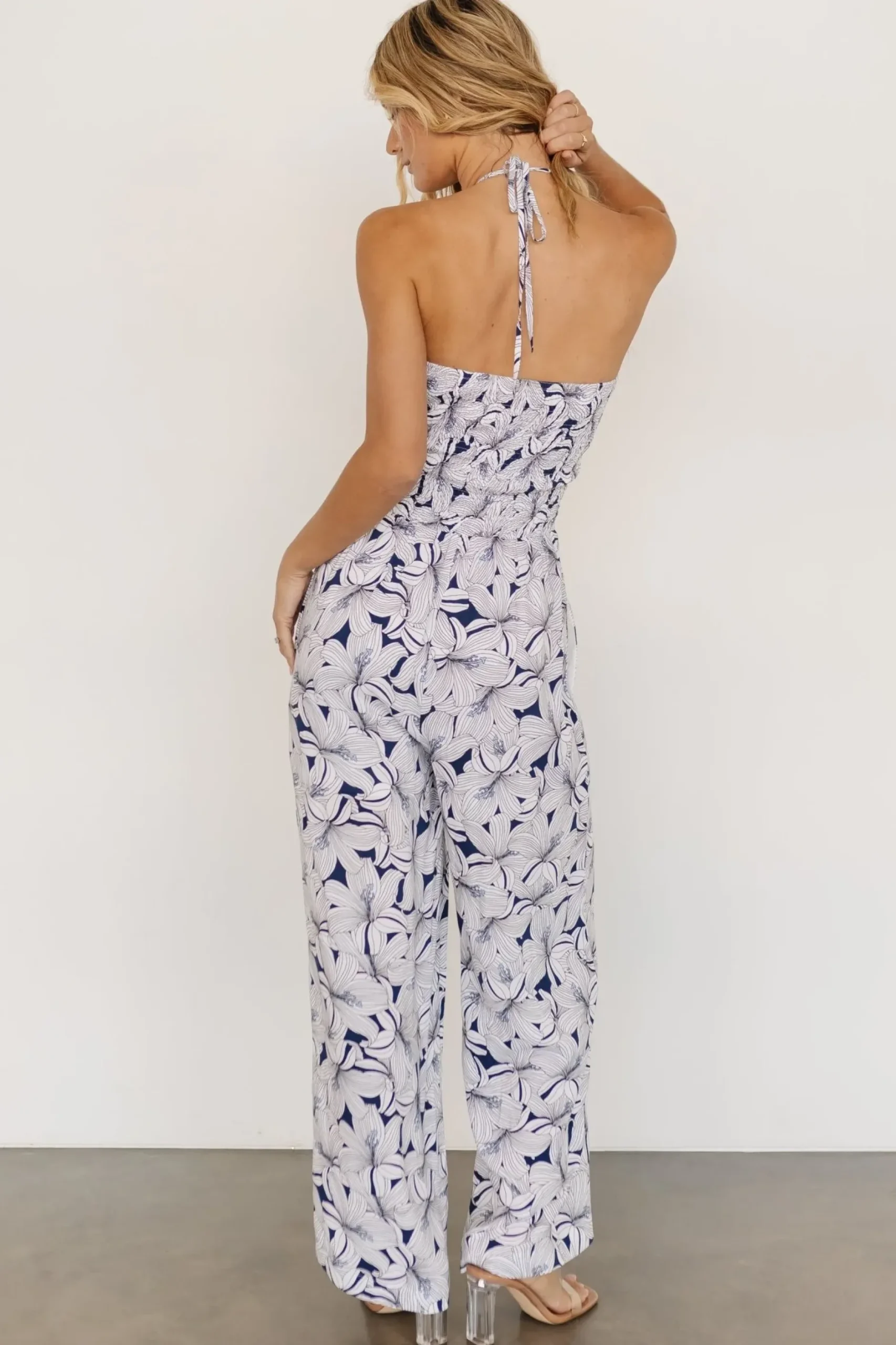 Baltic Born JUMPSUITS + ROMPERS|Santa Ana Halter Jumpsuit | Navy + White