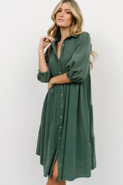 Baltic Born short dresses|bump friendly|Sari Babydoll Dress | Green