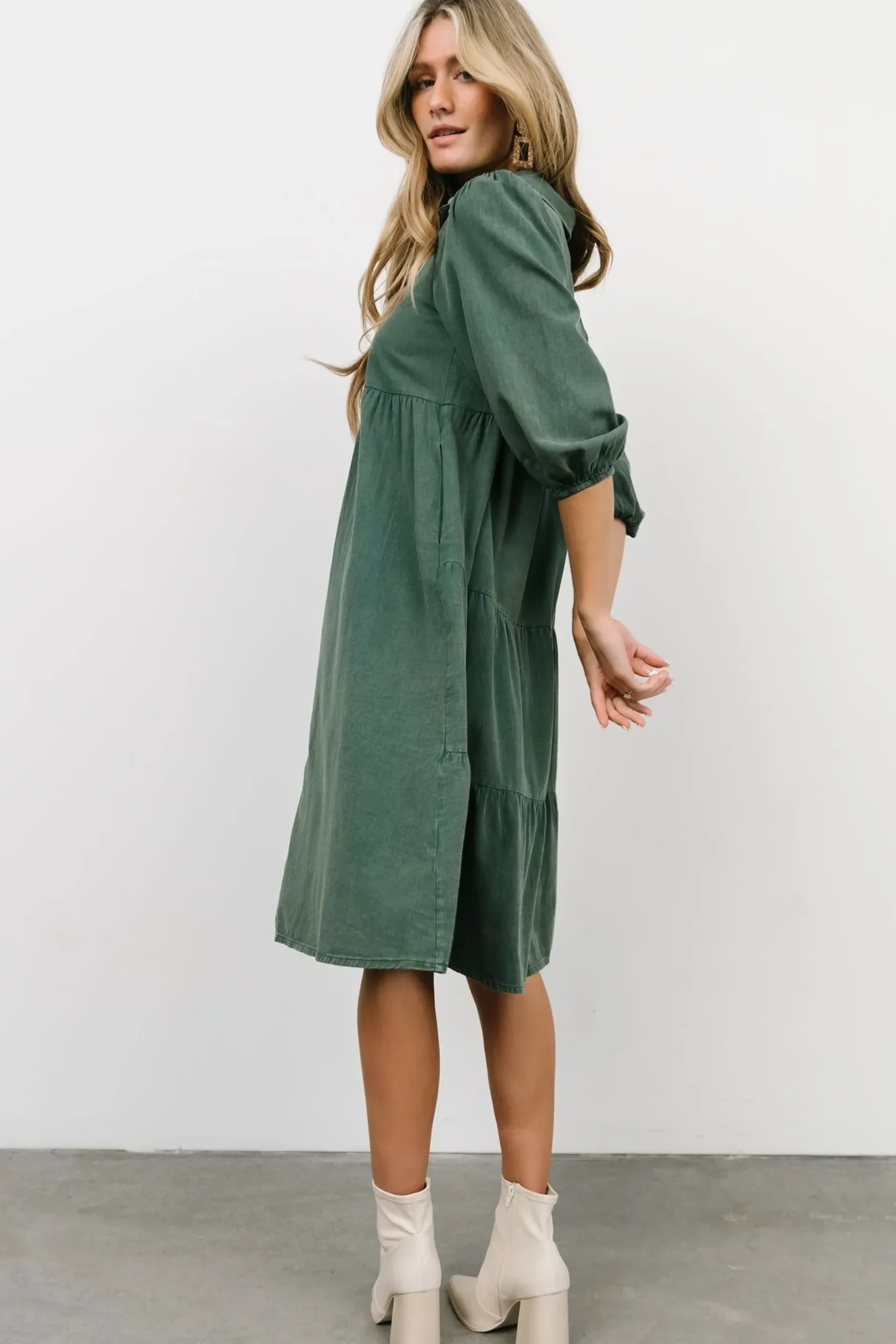 Baltic Born short dresses|bump friendly|Sari Babydoll Dress | Green