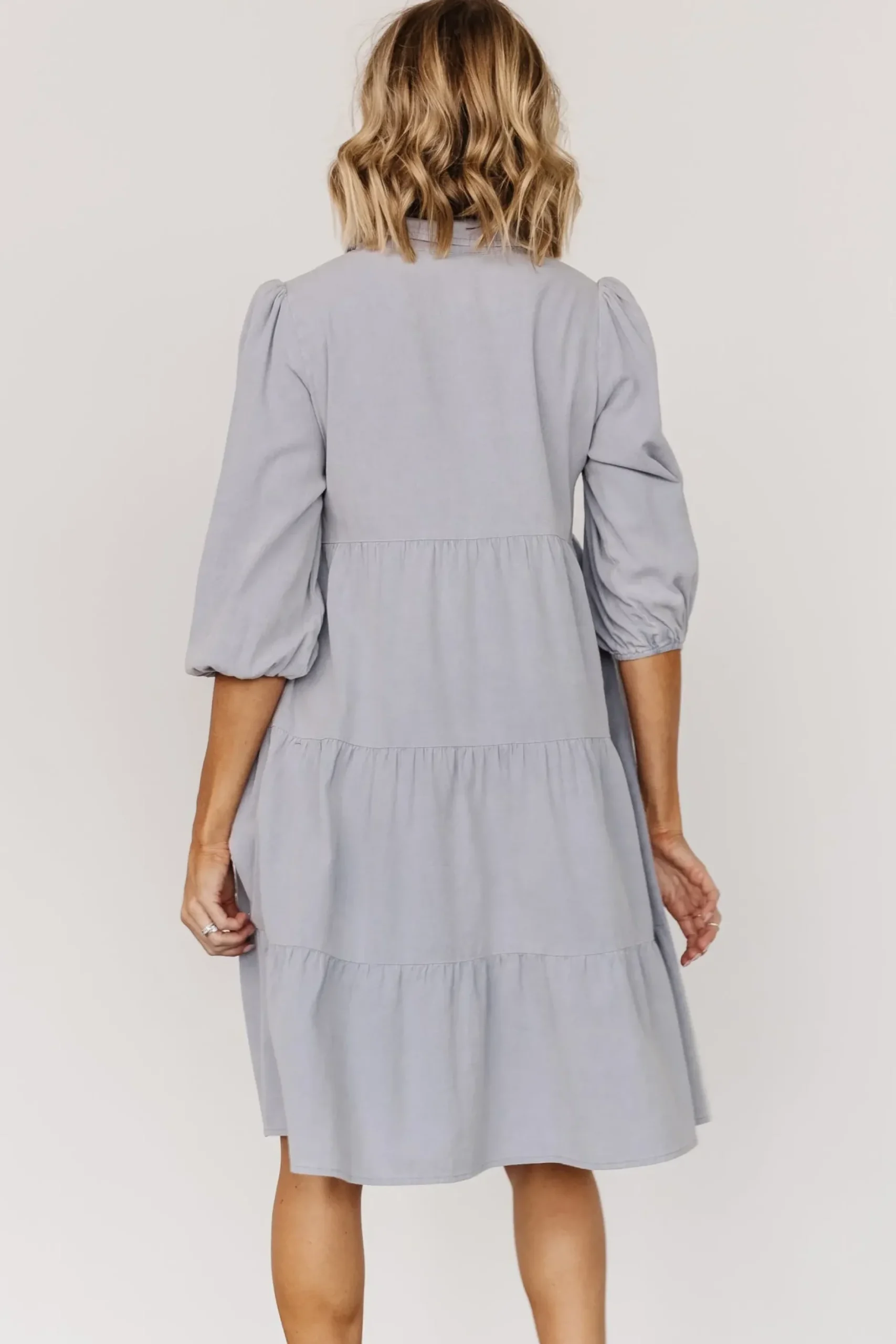 Baltic Born short dresses|bump friendly|Sari Babydoll Dress | Light Denim