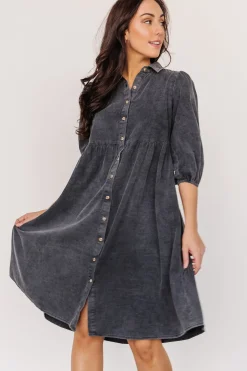 Baltic Born short dresses|bump friendly|Sari Babydoll Dress | Washed Black