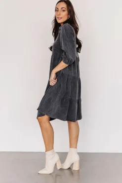 Baltic Born short dresses|bump friendly|Sari Babydoll Dress | Washed Black
