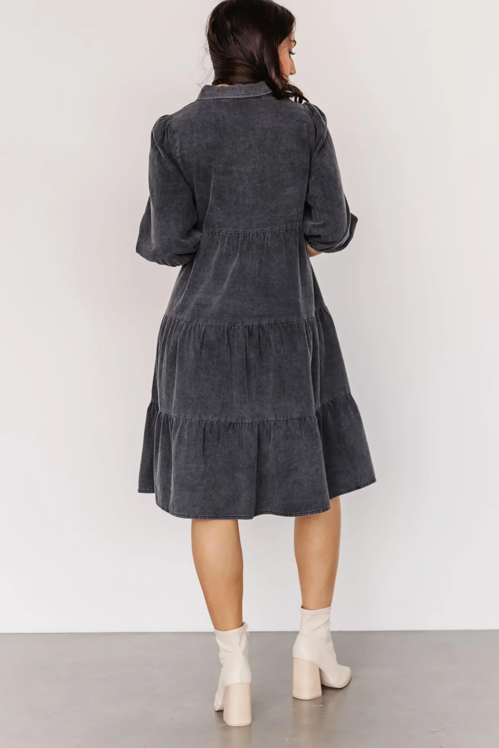 Baltic Born short dresses|bump friendly|Sari Babydoll Dress | Washed Black