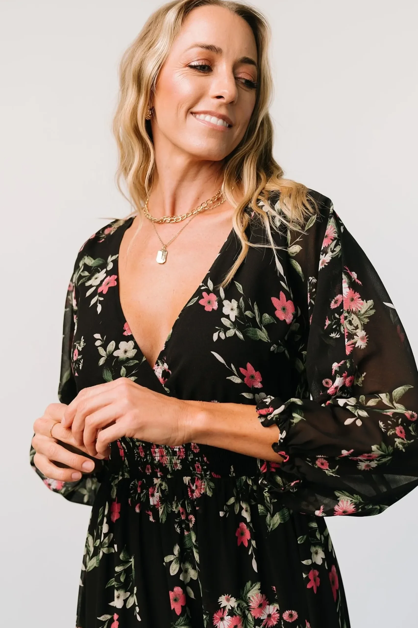 Baltic Born maxi dresses|bump friendly|Sawyer Tiered Maxi Dress | Black + Berry