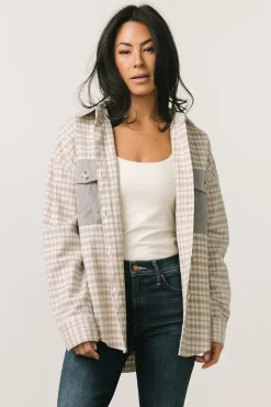 Baltic Born outerwear|Seeley Shacket | Dusty Blue Multi
